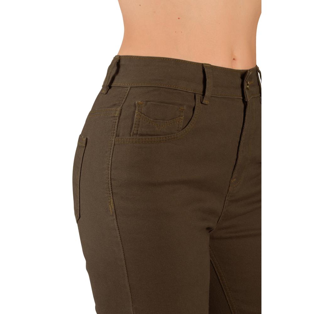 Foto 4 pulgar | Pantalón Skinny Tiro Alto Color Militar Jeanswest Café