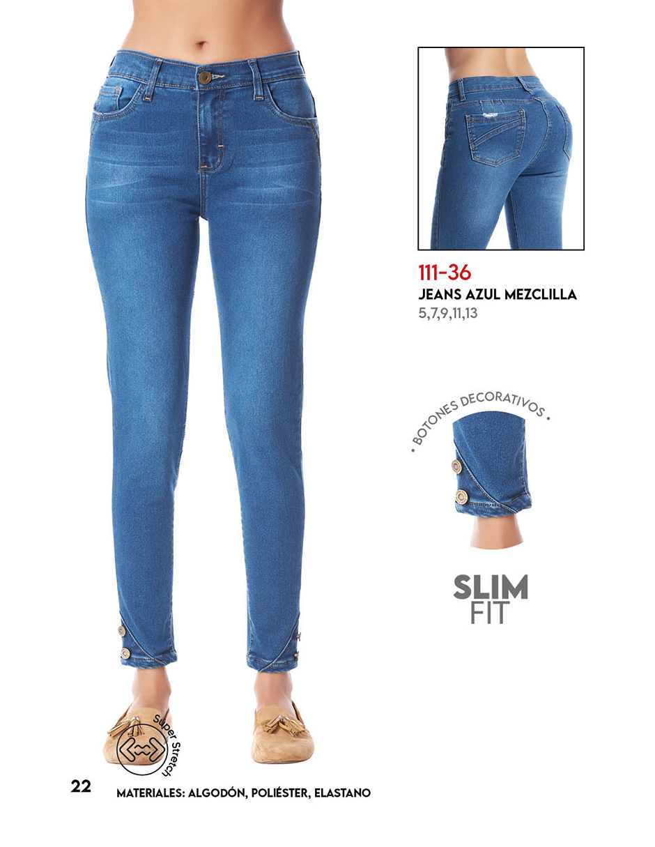 Foto 3 | Jeans Skinny Devendi Azul