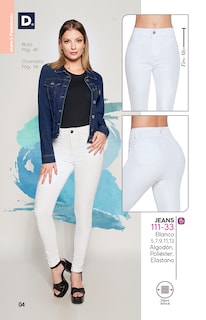 Foto 3 | Jeans Devendi Blancos para Mujer