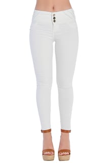 Foto 1 | Jeans Devendi Blancos para Mujer