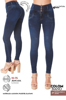 Foto 3 | Jeans Colombianos Devendi Azul para Mujer