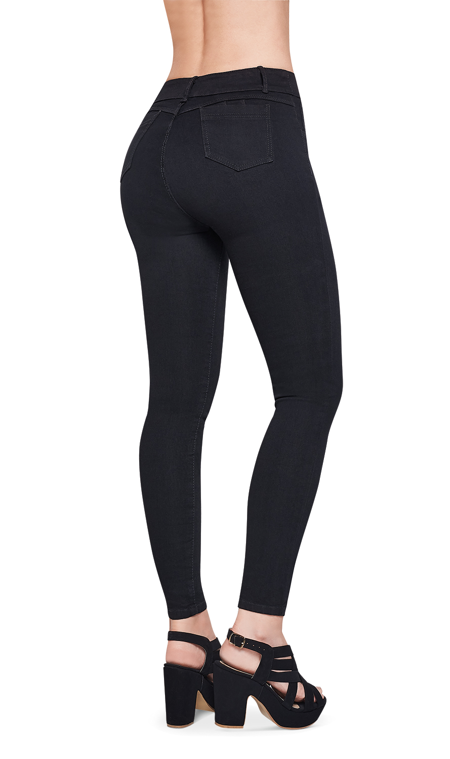 Foto 3 pulgar | Jeans Devendi Negros para Mujer