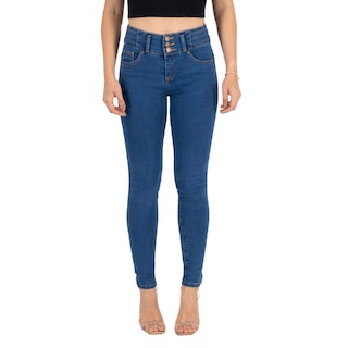 Foto 1 | Jeans Skinny Britos Tiro Alto Azul para Mujer