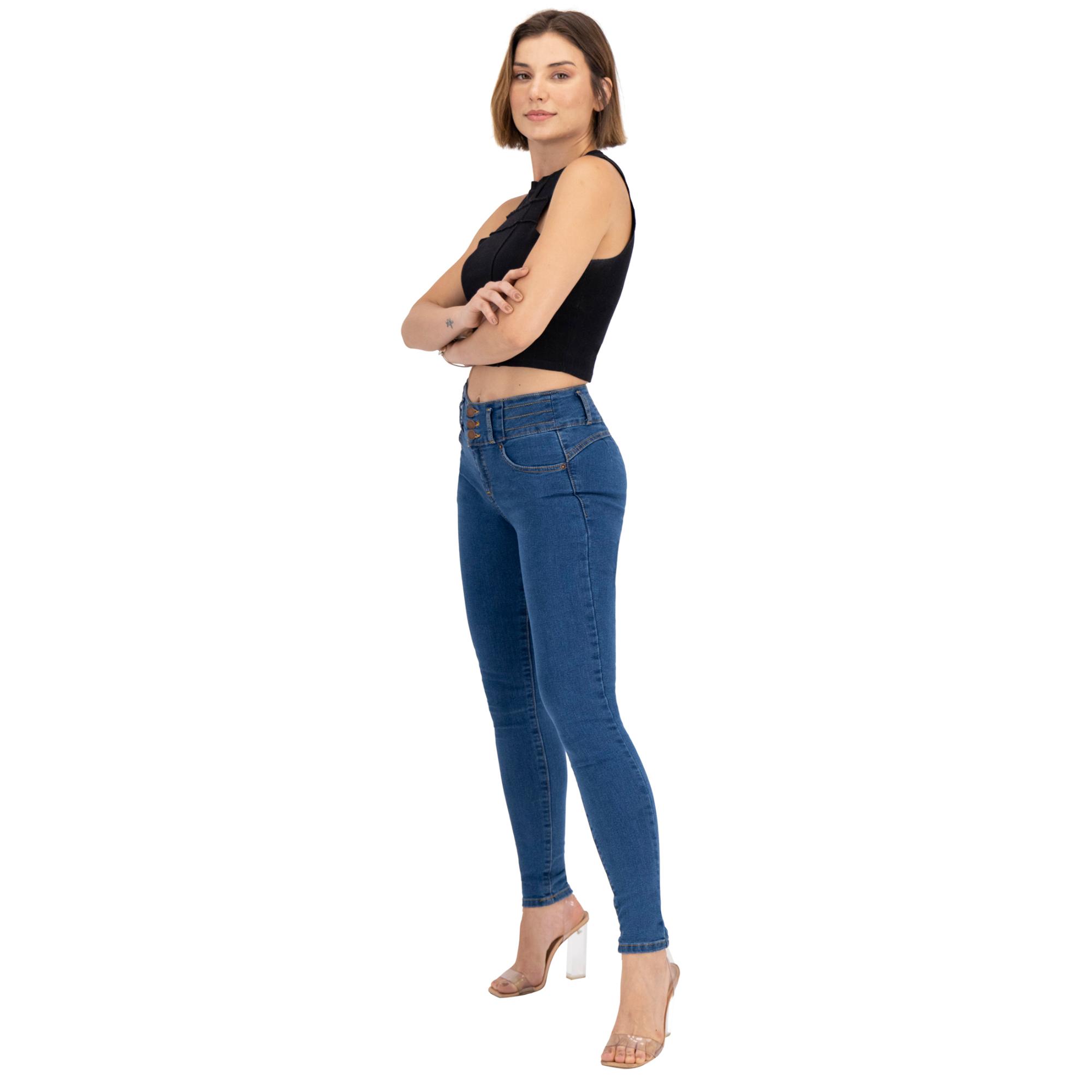 Foto 4 pulgar | Jeans Skinny Britos Tiro Alto Azul para Mujer