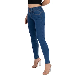 Foto 5 | Jeans Skinny Britos Tiro Alto Azul para Mujer