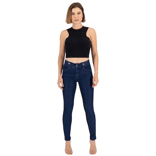 Foto 2 | Jeans Skinny Britos Tiro Medio 024150 Azul para Mujer