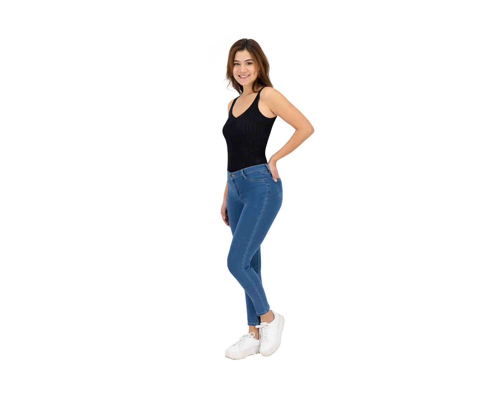 Foto 4 pulgar | Jeans Skinny Britos Tiro Medio 024497 Azul para  Mujer