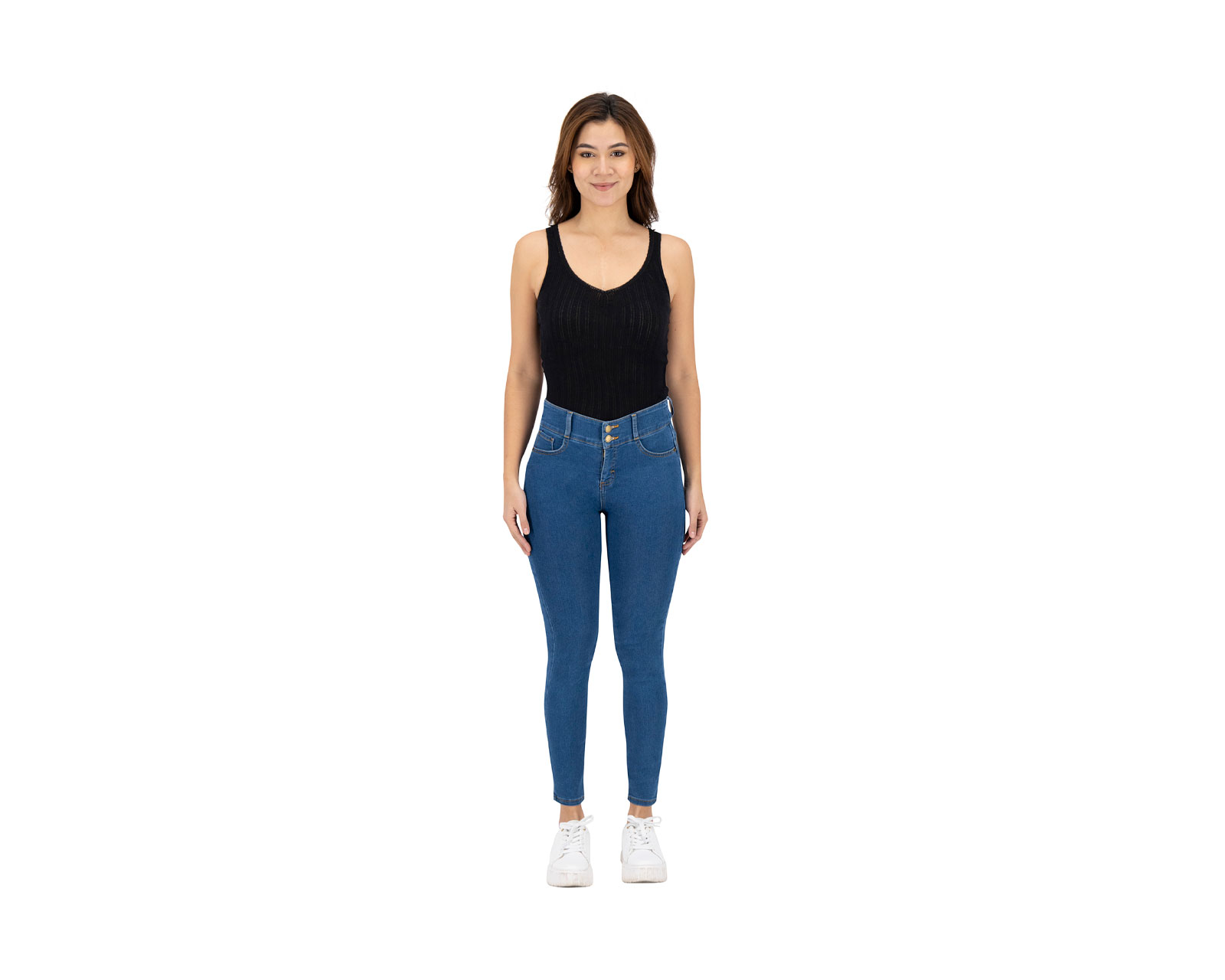 Foto 2 pulgar | Jeans Skinny Britos Tiro Medio Azul 024792