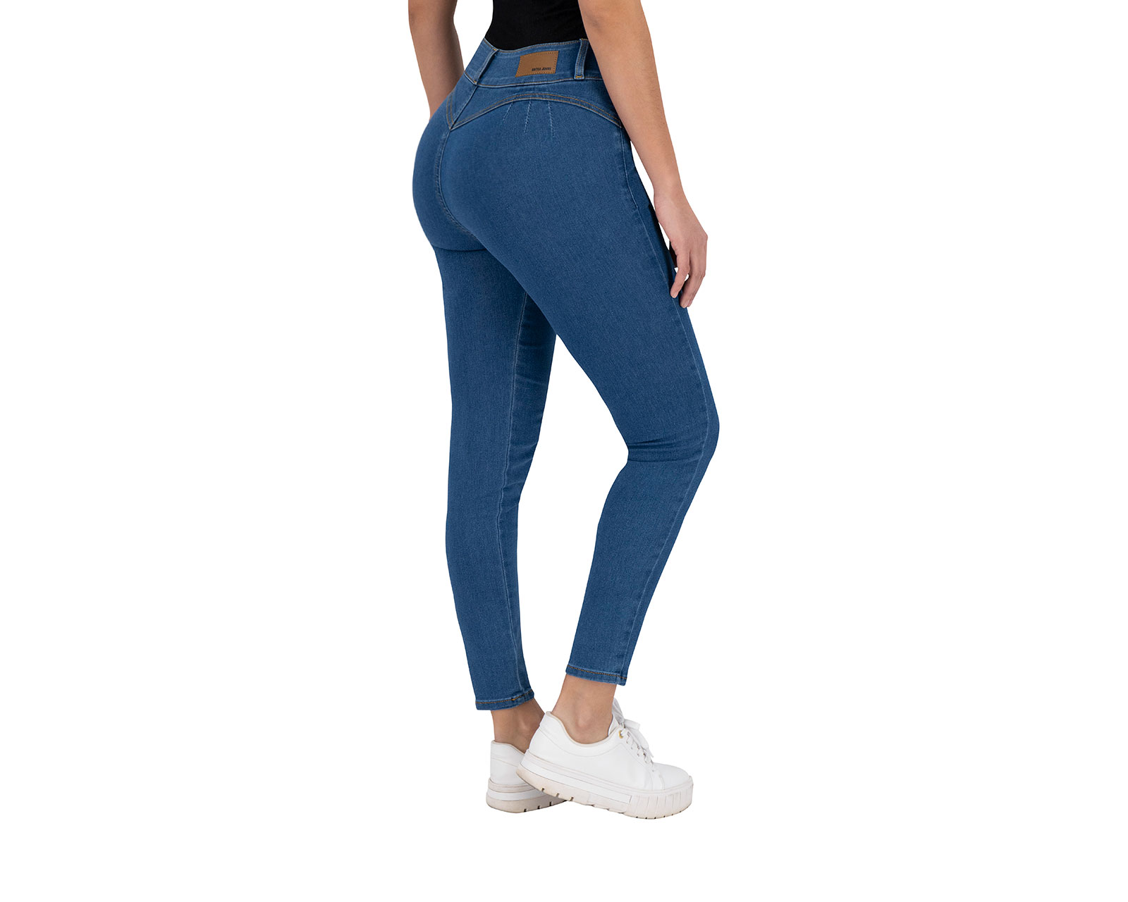 Foto 4 | Jeans Skinny Britos Tiro Medio Azul 024792