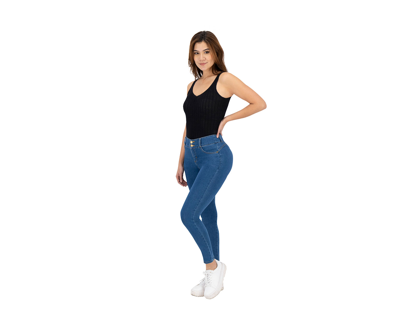 Foto 6 pulgar | Jeans Skinny Britos Tiro Medio Azul 024792