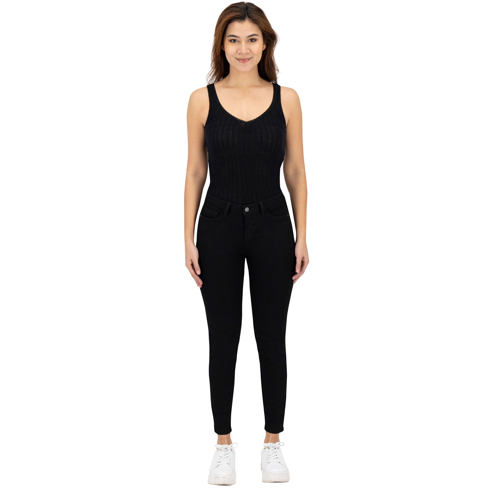 Foto 3 pulgar | Jeans Skinny Britos Tiro Medio Negro 024823