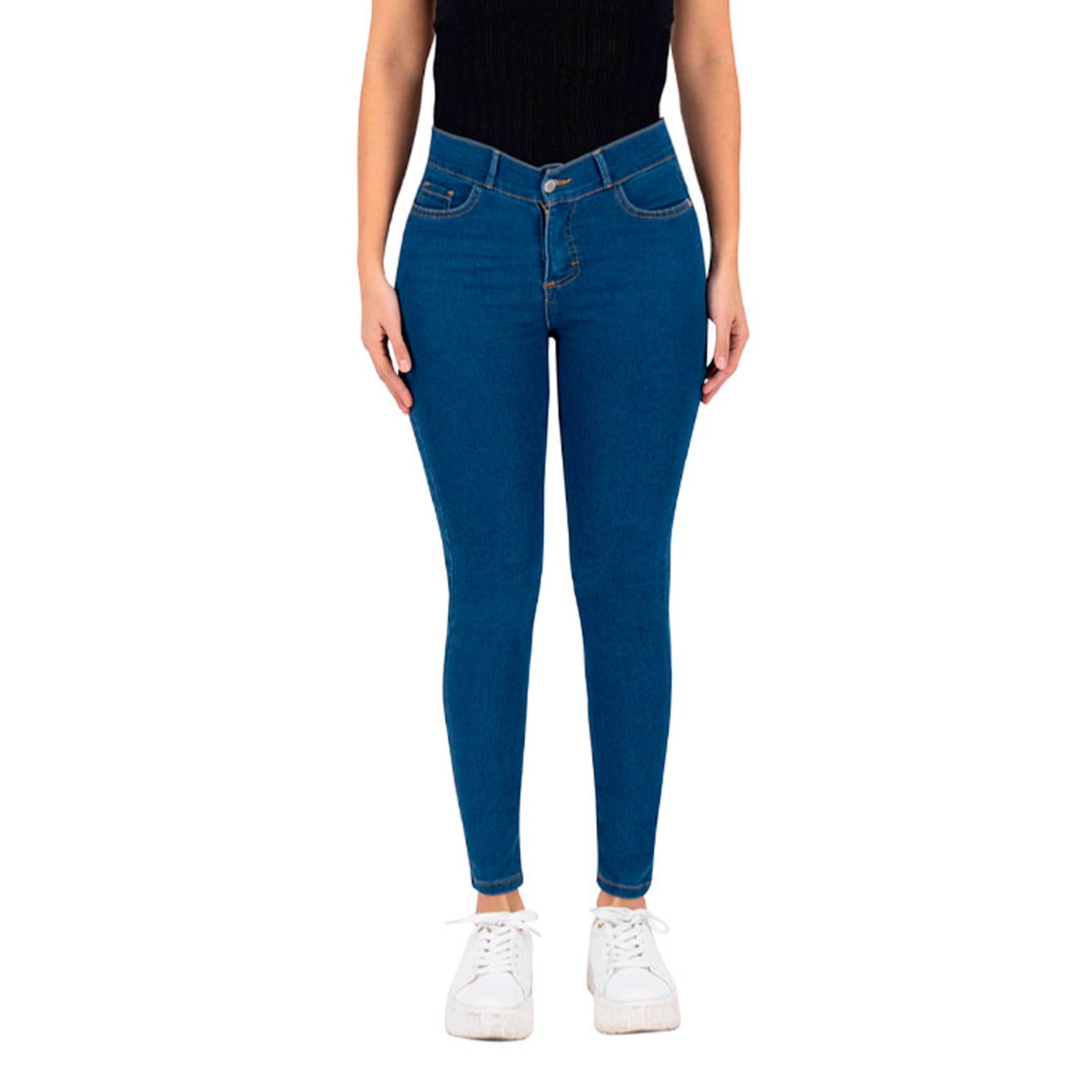 Foto 2 pulgar | Jeans Skinny Britos Tiro Medio Azul 024786