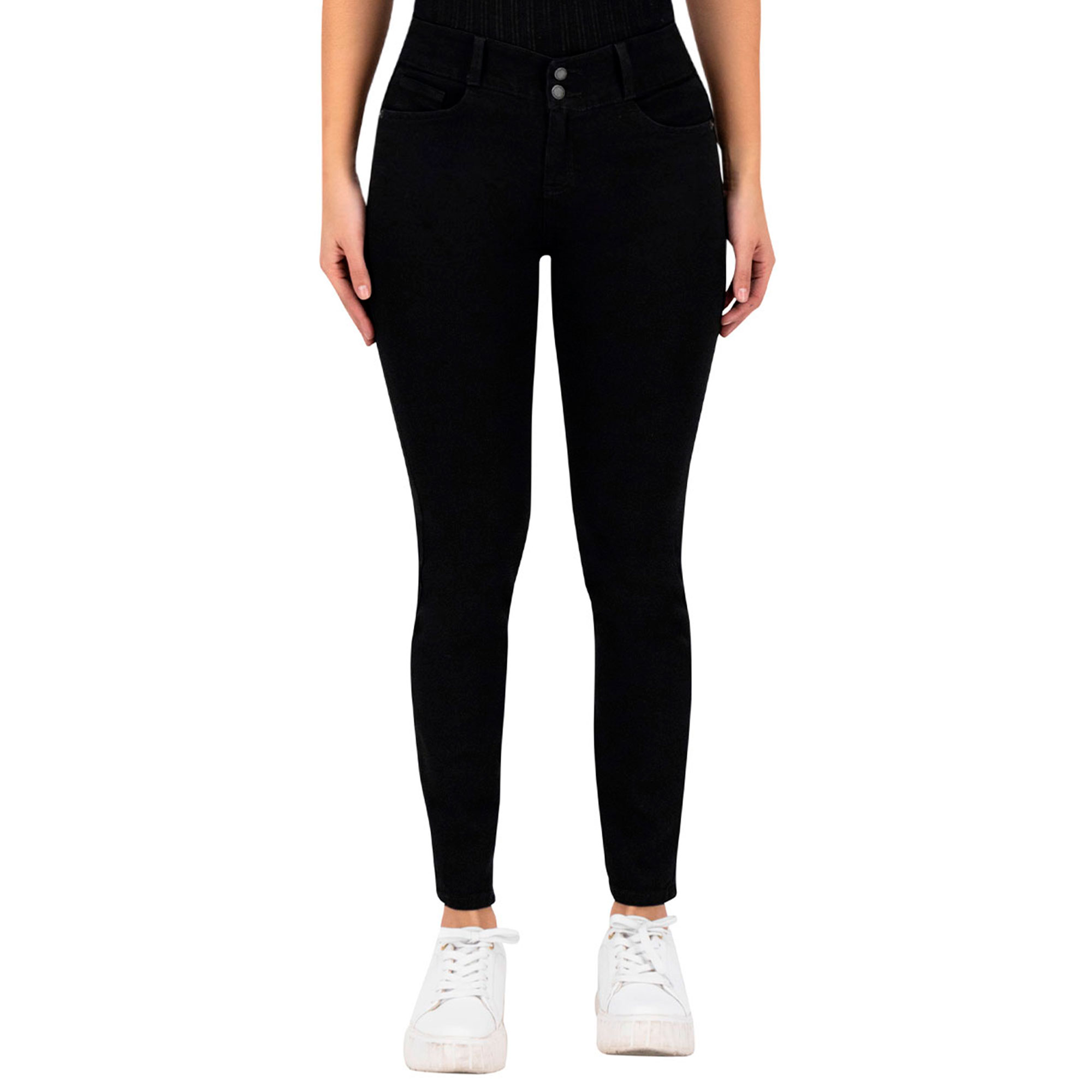Foto 2 pulgar | Jeans Skinny Britos Tiro Medio Negro 024824