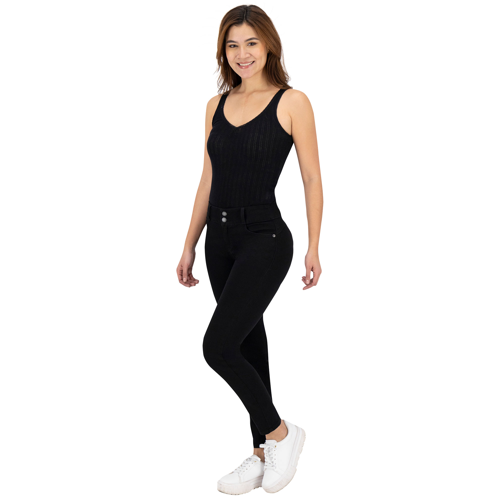 Foto 4 pulgar | Jeans Skinny Britos Tiro Medio Negro 024824