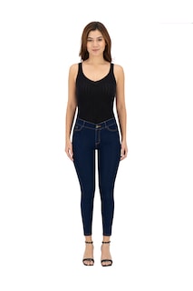 Foto 2 | Jeans Skinny Britos Tiro Medio Azul 024785