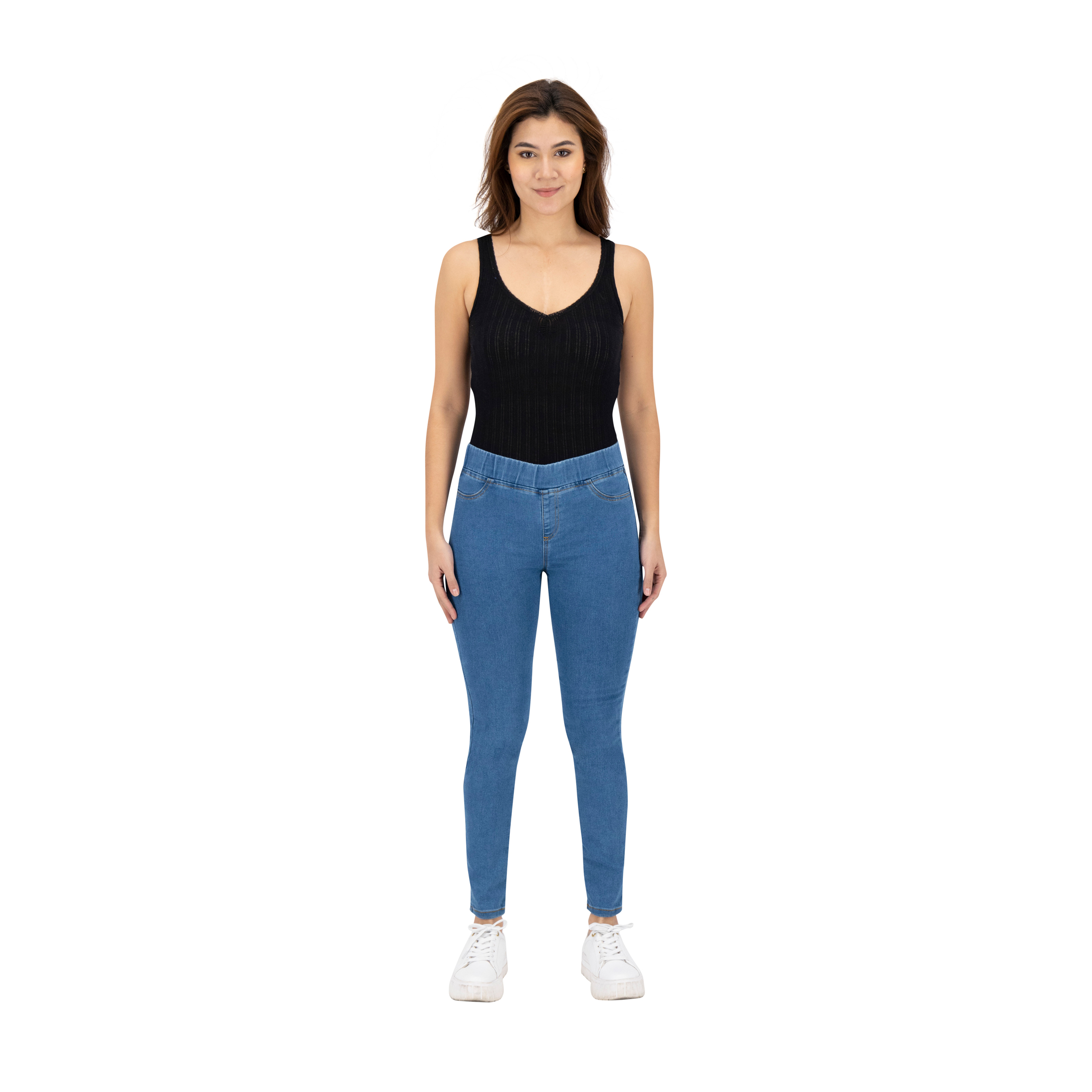 Foto 2 pulgar | Jeans Skinny Britos Tiro Medio Azul para Mujer