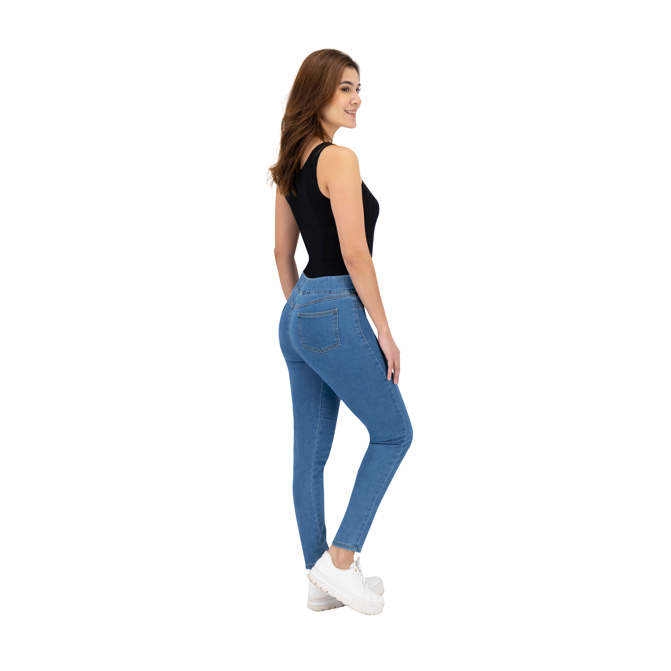 Foto 6 pulgar | Jeans Skinny Britos Tiro Medio Azul para Mujer