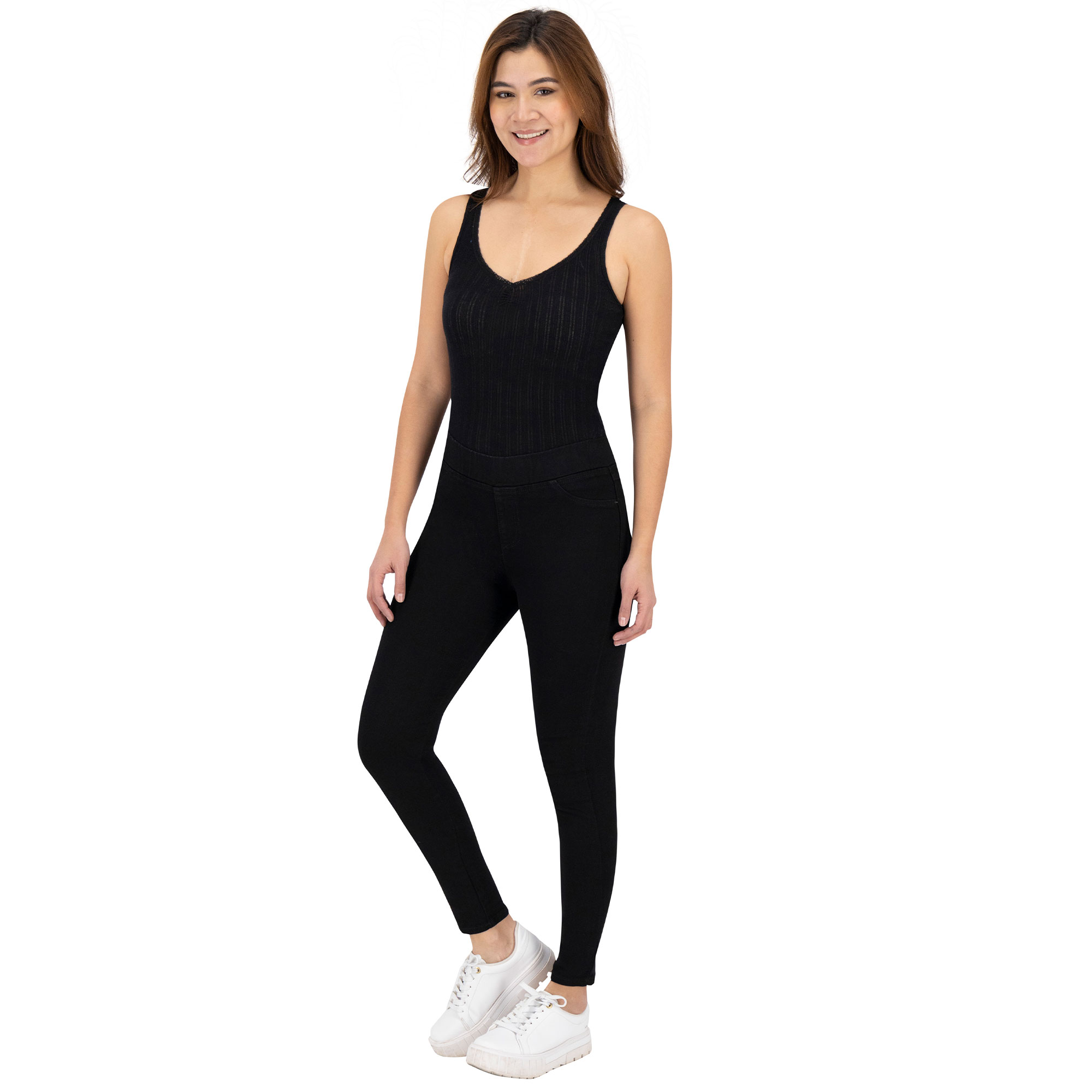 Foto 4 pulgar | Jeans Skinny Britos Tiro Medio Negros para Mujer