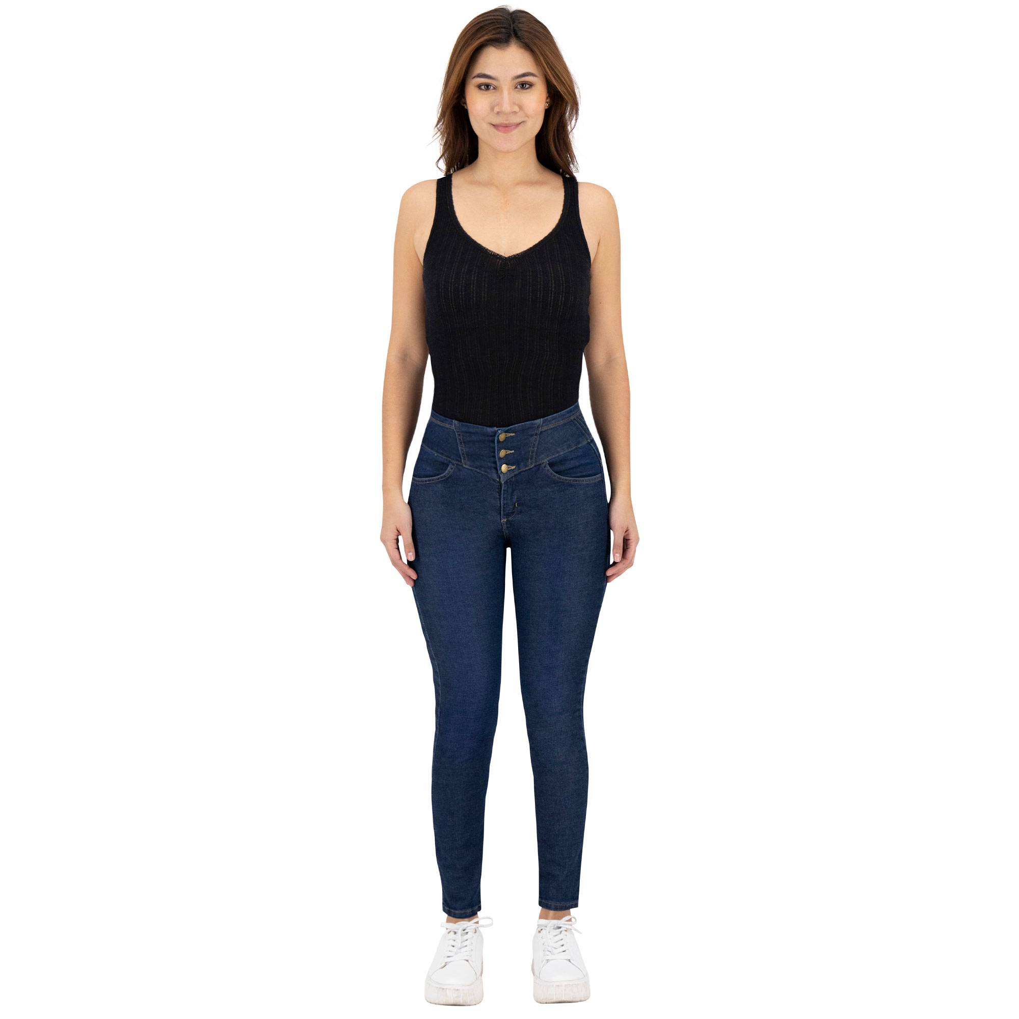 Foto 2 pulgar | Jeans Skinny Britos Tiro Alto Azul 024865