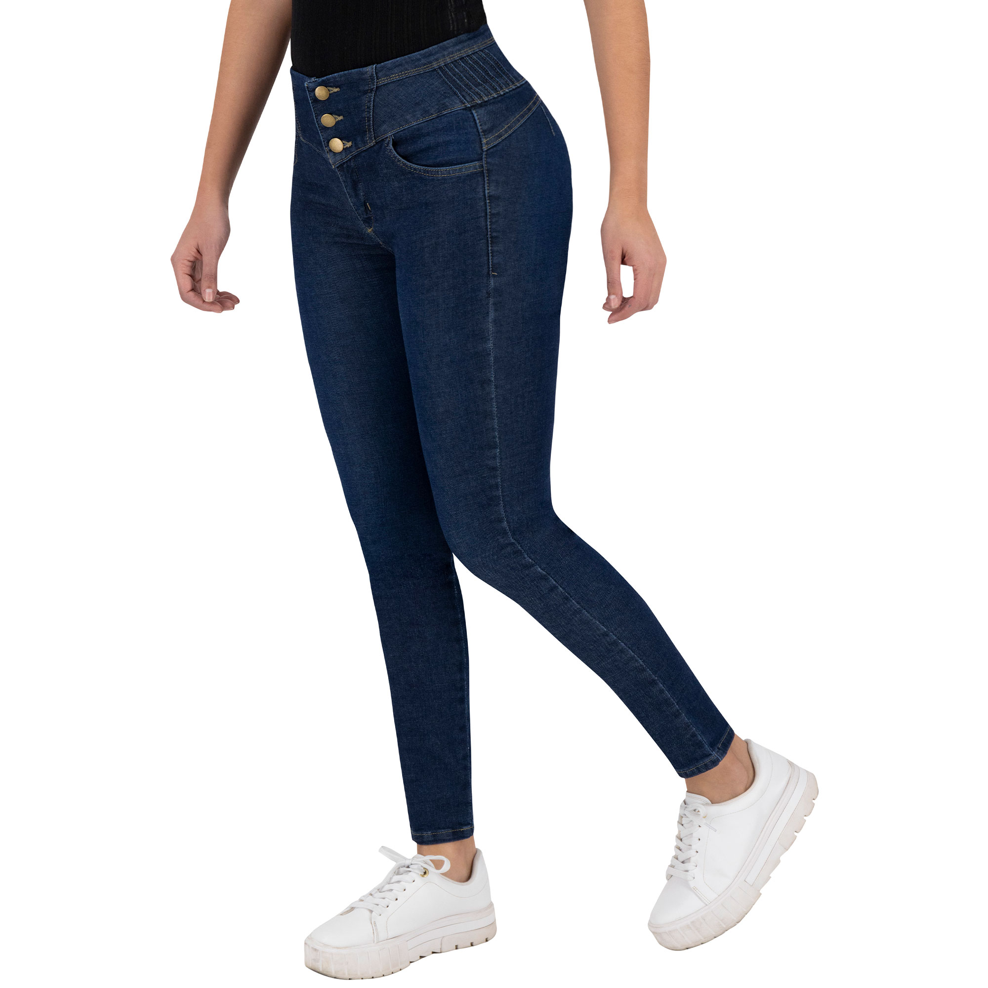 Foto 4 pulgar | Jeans Skinny Britos Tiro Alto Azul 024865