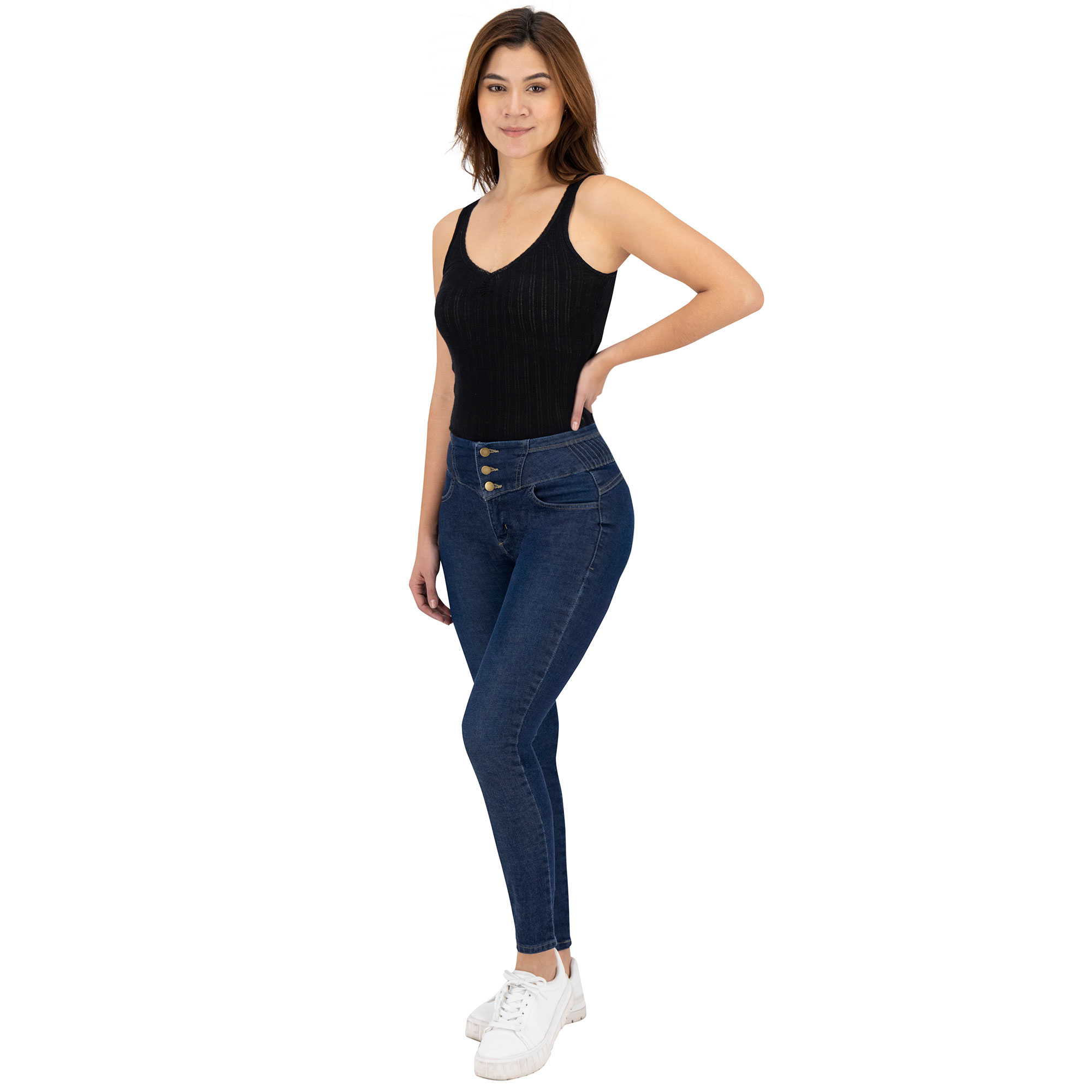 Foto 6 pulgar | Jeans Skinny Britos Tiro Alto Azul 024865