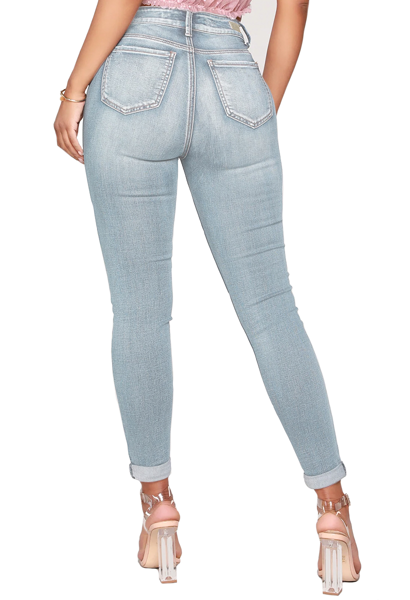 Foto 3 pulgar | Jeans Shendy Vendy Azules Push Up Stretch Mezclilla Premium Kati Usha para Dama