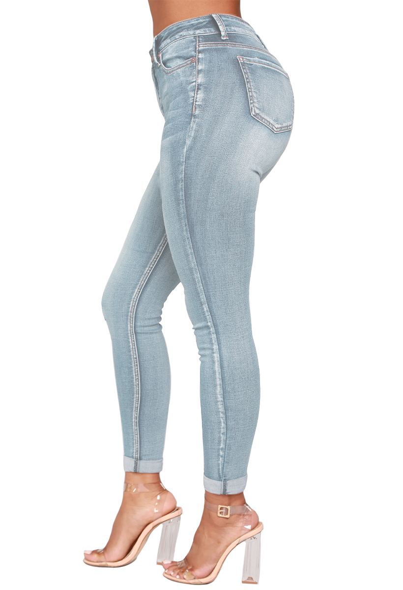 Foto 4 pulgar | Jeans Shendy Vendy Azules Push Up Stretch Mezclilla Premium Kati Usha para Dama