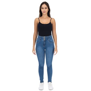 Foto 4 | Pantalón Skinny Britos Jeans Mujer Azul Corazón 025064