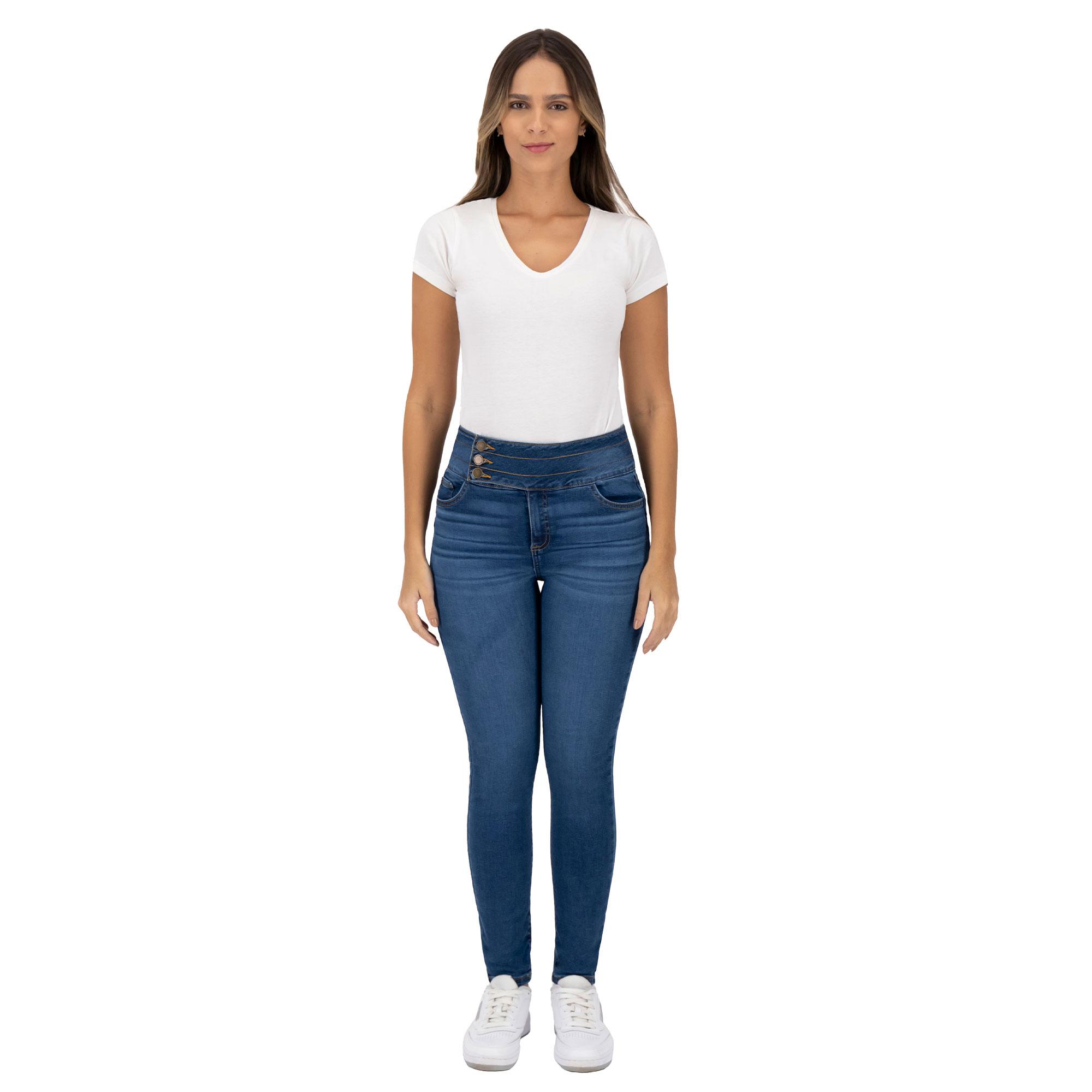 Foto 4 | Pantalón Skinny Britos Jeans Mujer Azul Magic Pomp 023794