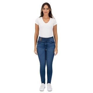 Foto 4 | Pantalón Skinny Britos Jeans Mujer Azul Magic Pomp 023794