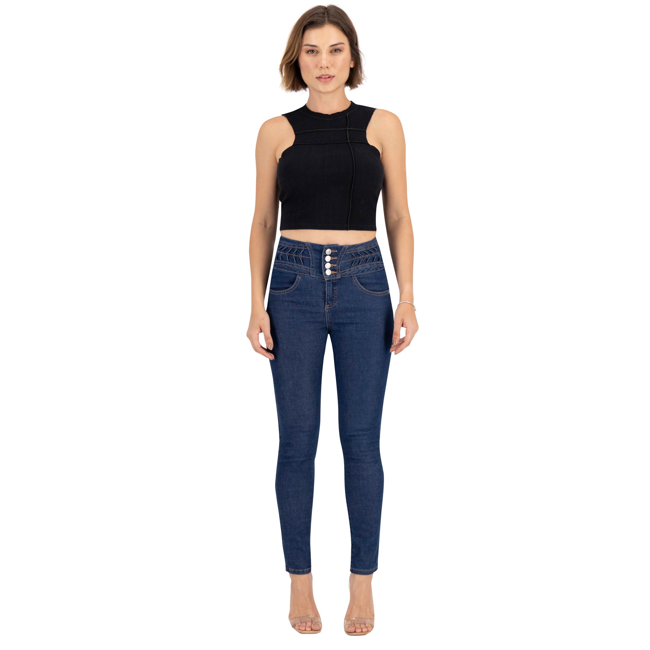 Foto 3 pulgar | Pantalón Skinny Britos Jeans Mujer Azul Magic Pomp 024246