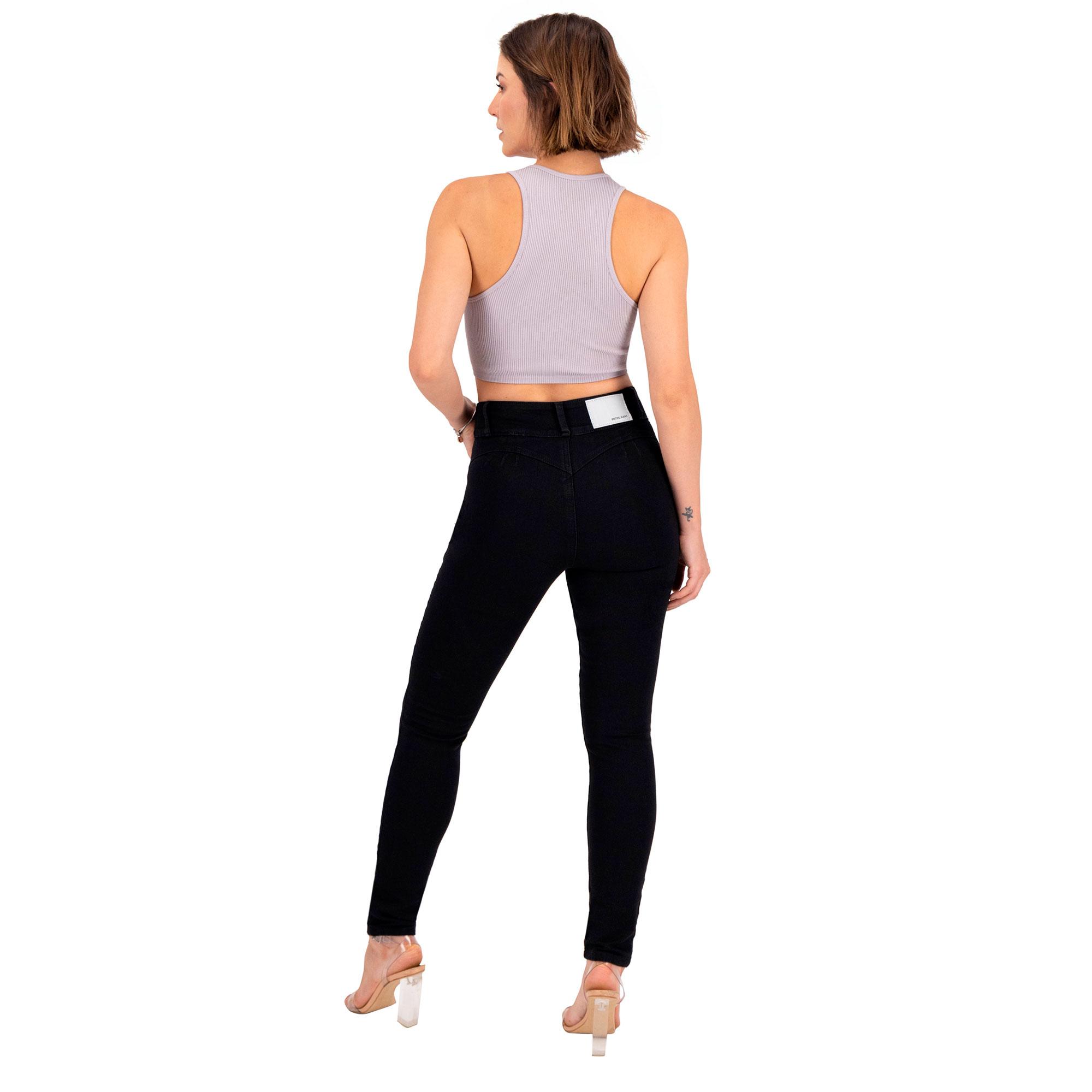 Foto 6 pulgar | Pantalón Skinny Britos Jeans Mujer Negro Corazón 024879