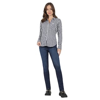 Foto 4 | Jeans Mujer Lee Skinny Fit 400 Azul Marino