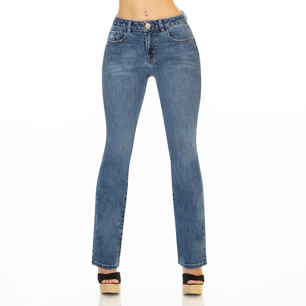 Jeans Básicos Con Efecto Push Up Corte Skinny Azul