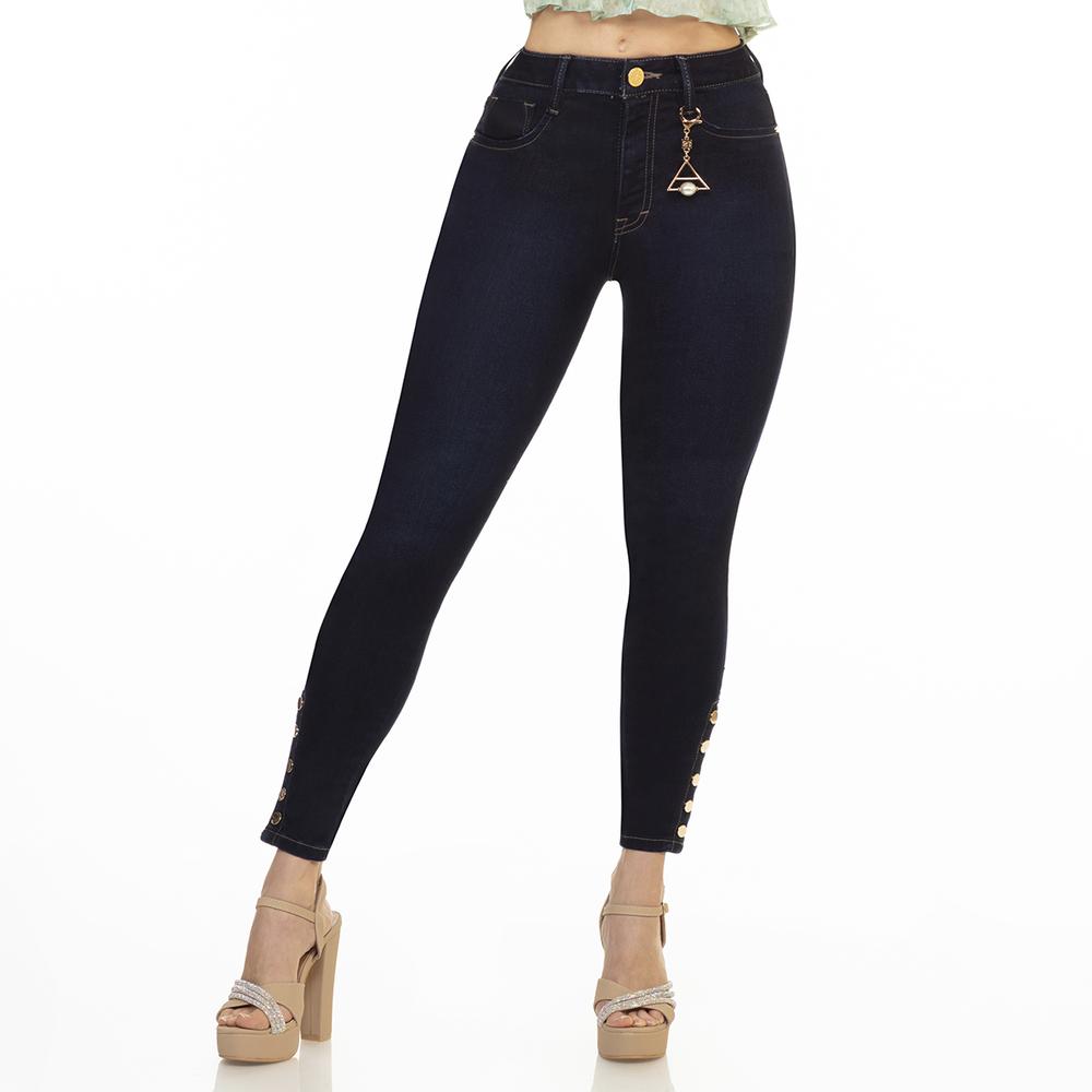 Jeans Efecto Push Up Stretch Skinny Azul Petroleo