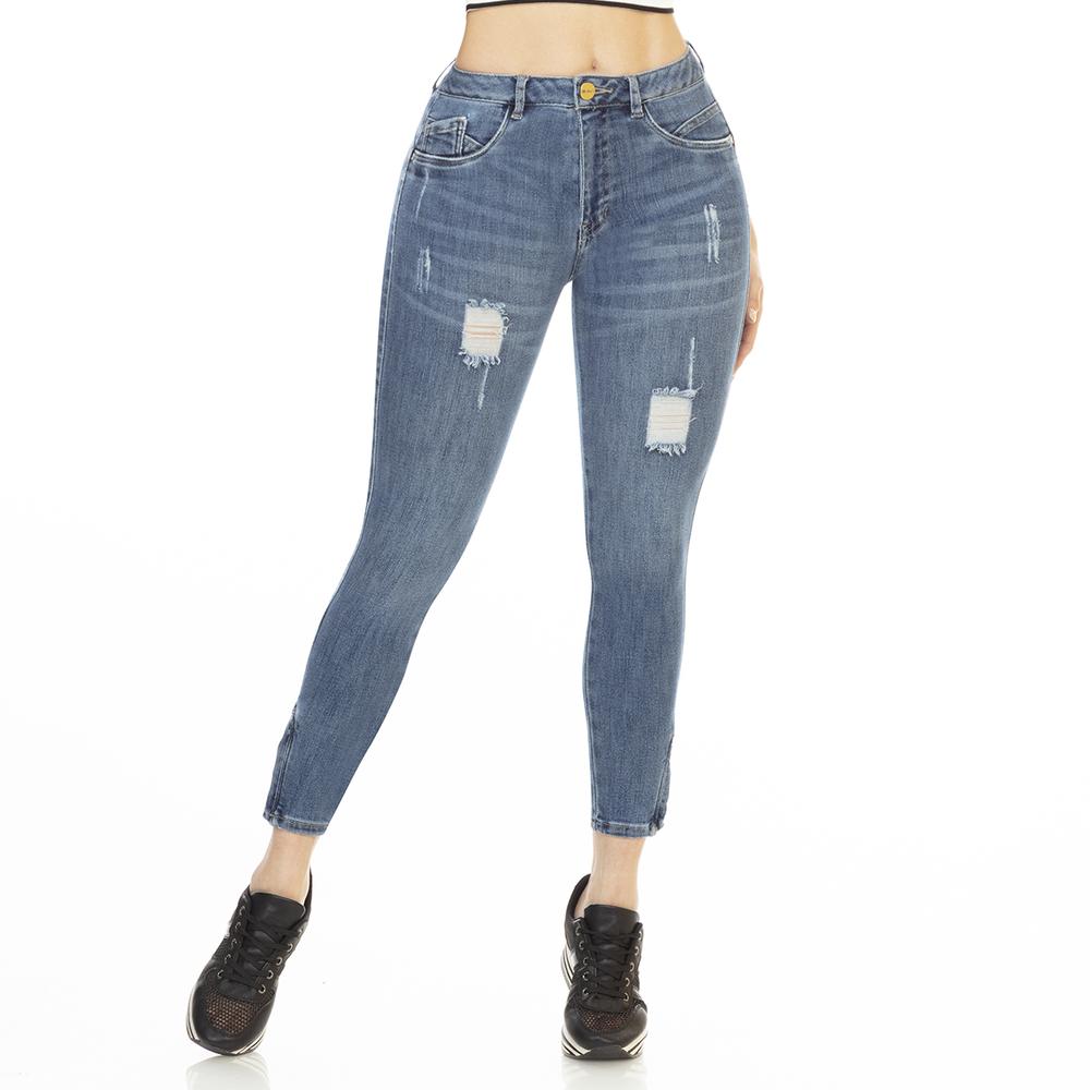 Jeans Efecto Push Up Stretch Skinny Azul