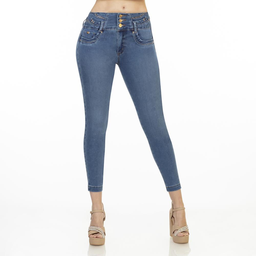 Foto 2 pulgar | Jeans Mujer Colombiano Strech Push Up Skinny Pantalón Dama Azul