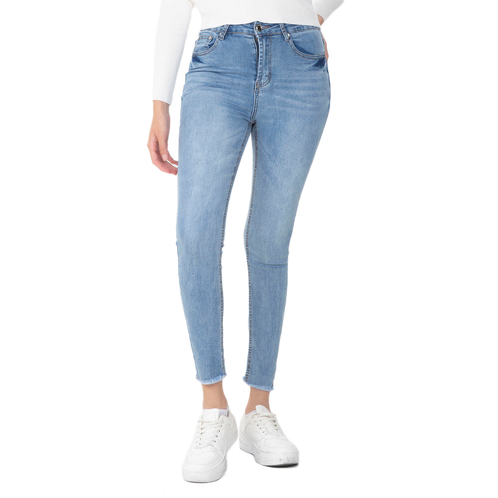 Jeans Para Mujer Skinny Básico Deslavado Quarry Color Stone Medio