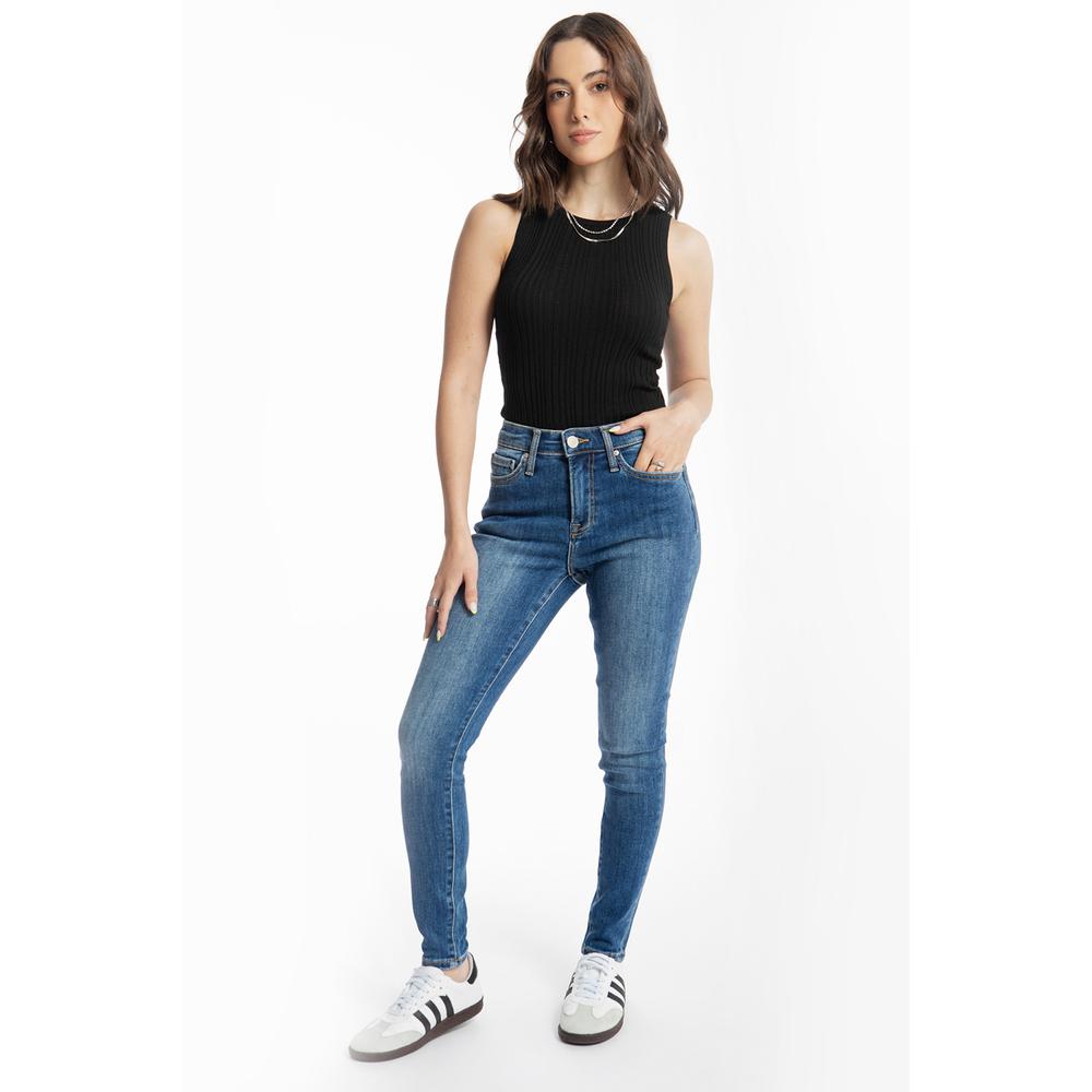 Jeans Skinny Con Deslaves Juvenil, 6695 (mezclilla Tono Medio) Azul