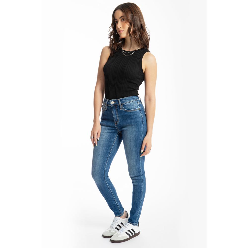 Foto 4 pulgar | Jeans Skinny Con Deslaves Juvenil, 6695 (mezclilla Tono Medio) Azul