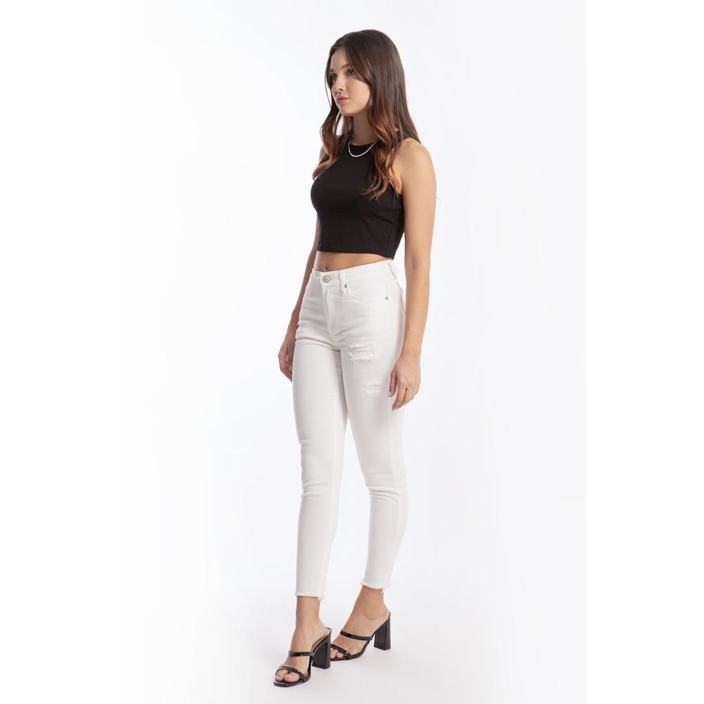 Foto 2 | Jeans Skinny Con Rasgaduras Juvenil, 6474 (blanco) Blanco