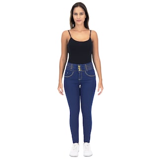 Foto 3 | Pantalón Skinny Britos Jeans Mujer Mezclilla Azul 025561