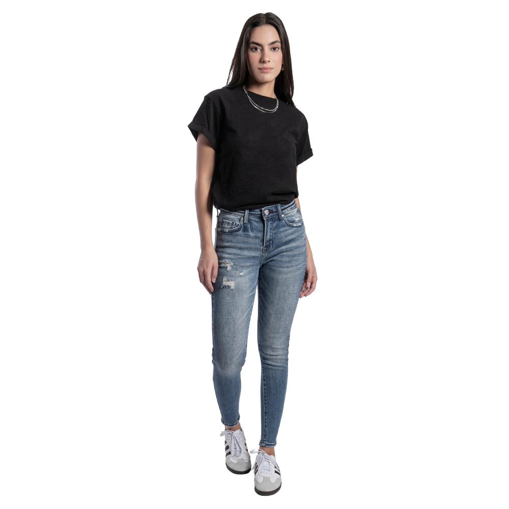 Foto 6 pulgar | Pantalón High Rise Skinny Mujer Balam Bl7082 Azul