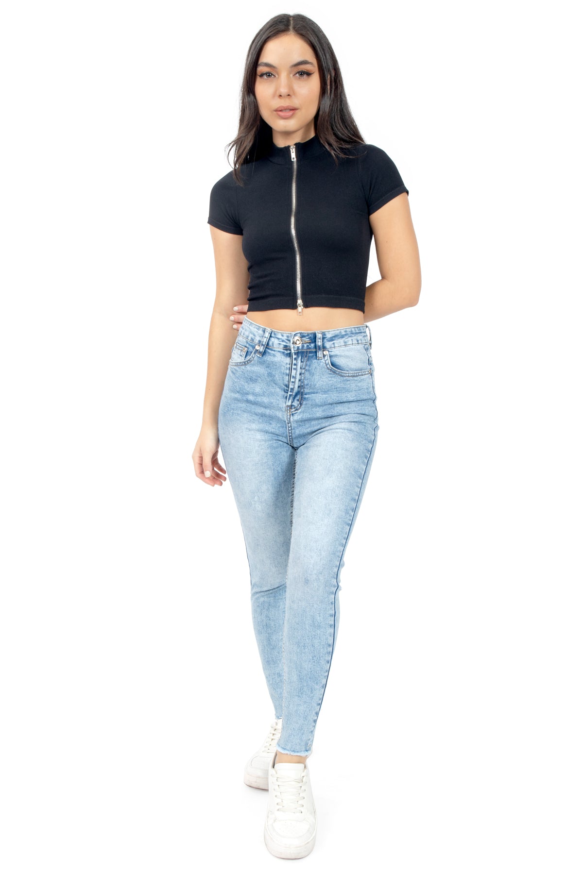 Foto 4 | Jeans Para Mujer Skinny Básico Deslavado Quarry