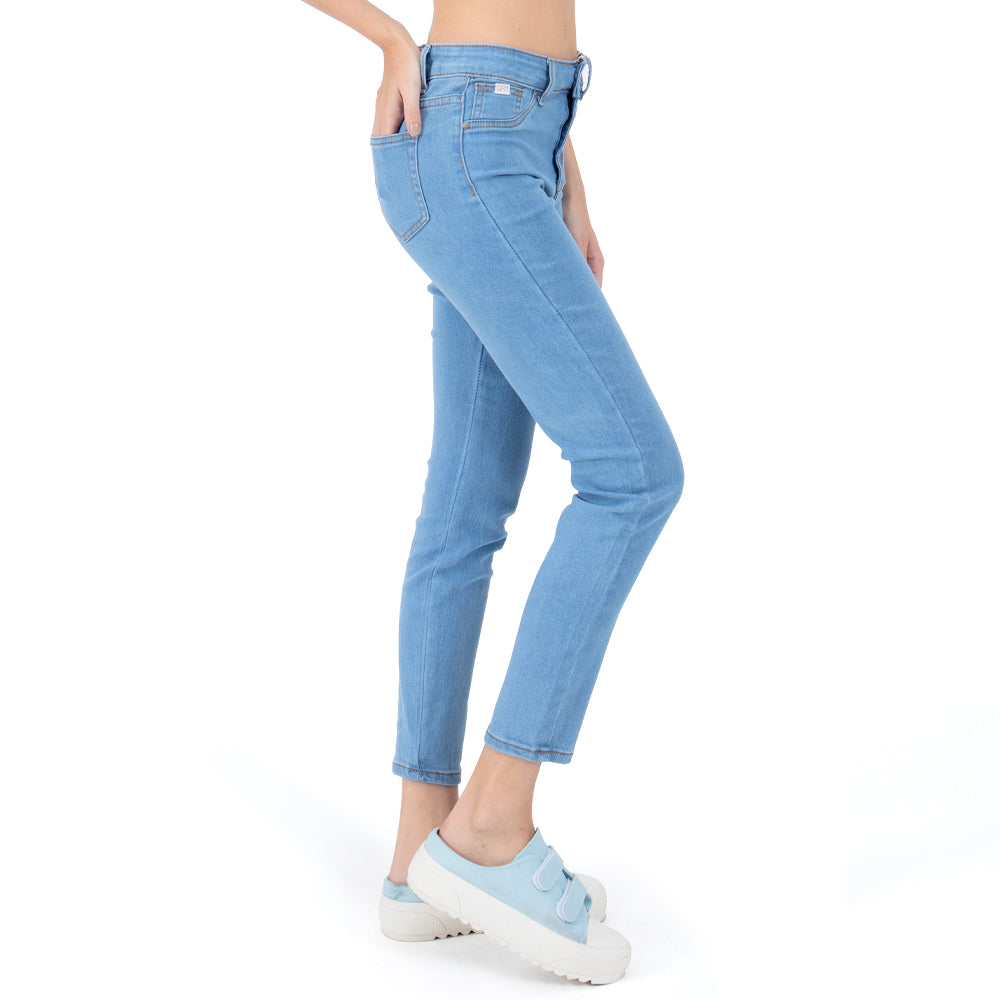 Foto 3 pulgar | Jeans High Waist 5 Bolsas Para Mujer