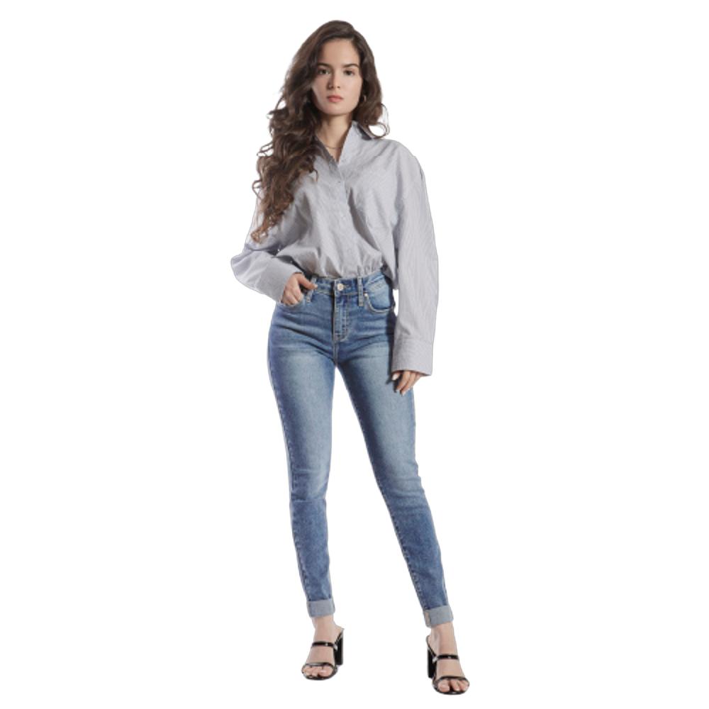 Foto 5 pulgar | Pantalón High Rise Skinny Mujer Balam Bl7081 Azul