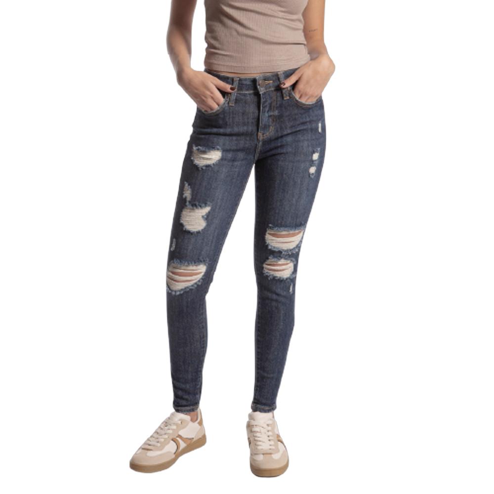 Foto 2 pulgar | Pantalón High Rise Skinny Mujer Balam Bl7114 Azul Oscuro