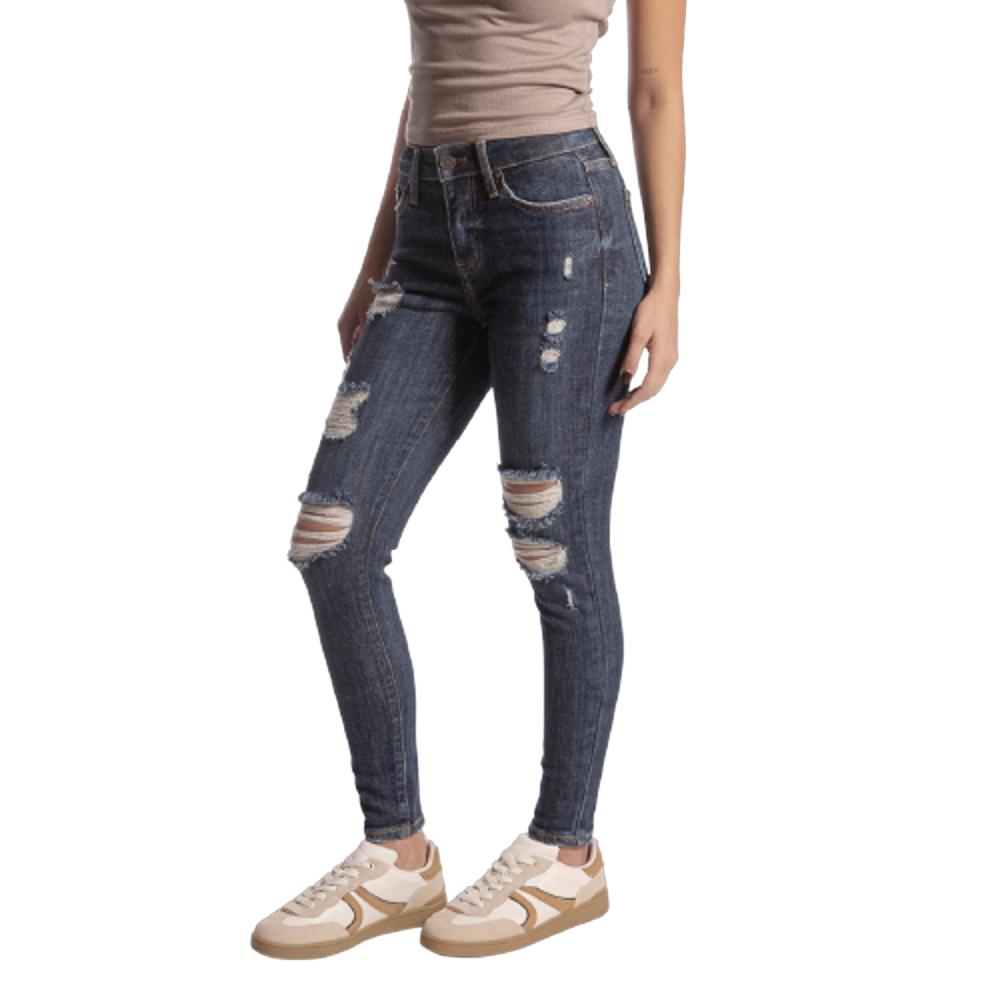 Foto 4 pulgar | Pantalón High Rise Skinny Mujer Balam Bl7114 Azul Oscuro