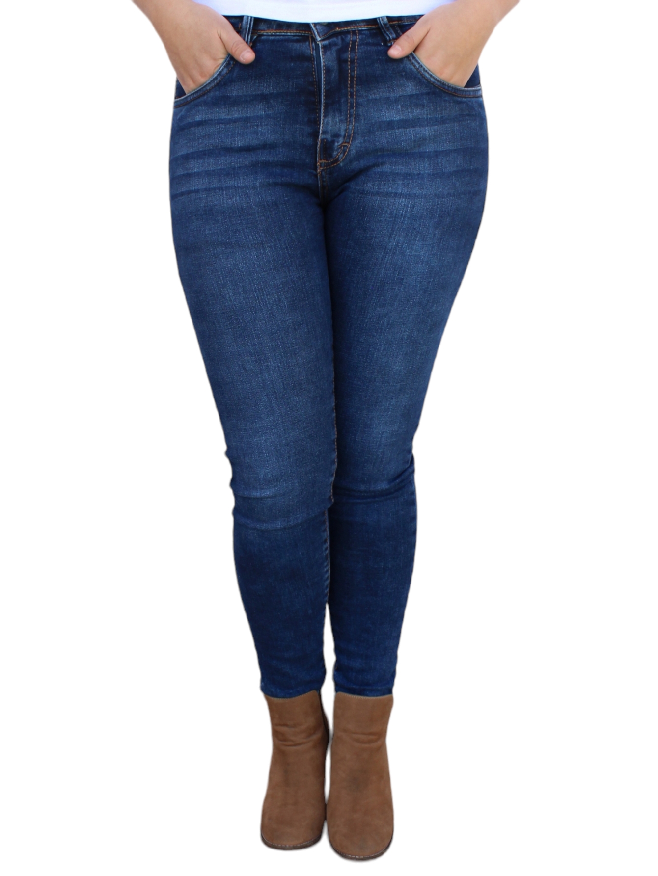 Foto 1 | Pantalón Skinny Dama Azul Petroleo John Silver