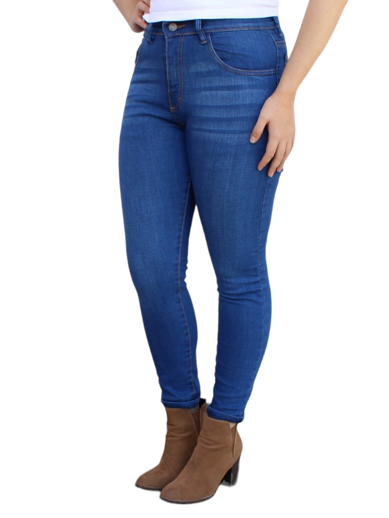 Foto 2 pulgar | Pantalón Skinny Dama Azul Stone John Silver
